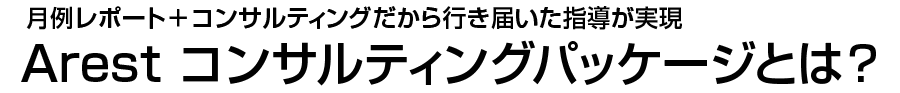 月例レポート＋コンサルティングだから行き届いた指導が実現　Arest コンサルティングパッケージとは？